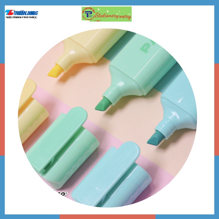 Bút dạ quang màu Pastel Thiên Long Flexoffice Pazto FO-HL009/VN - Bút dạ quang rửa được - Không để lại vết khi Photocopy