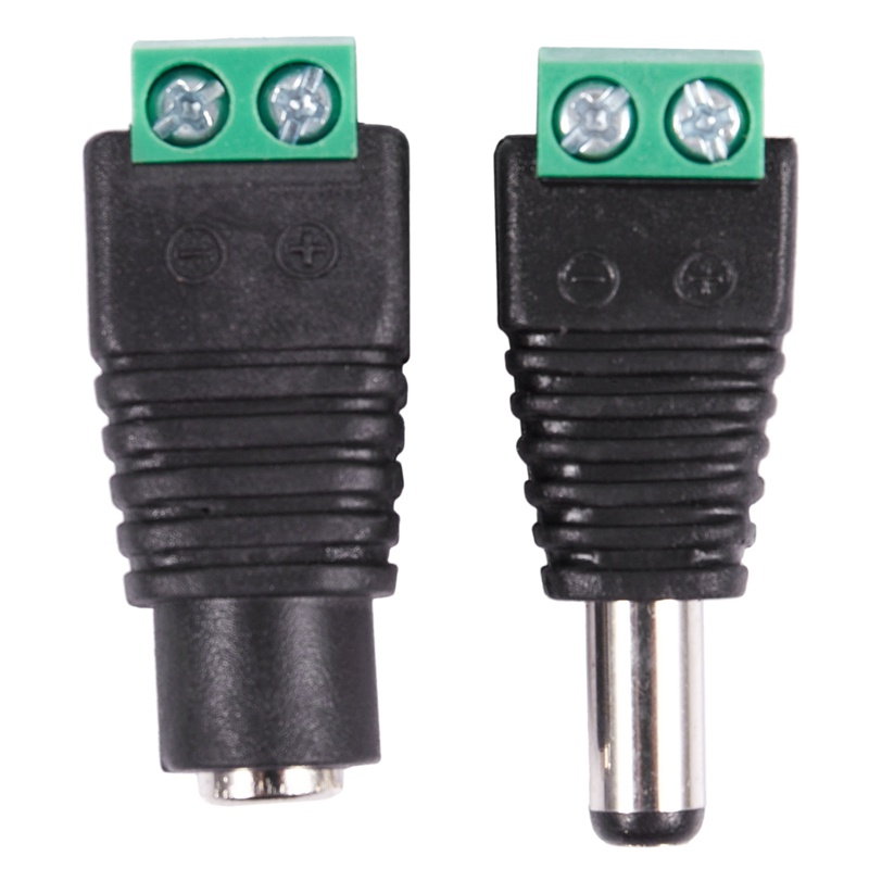 6 Pcs 5.5X2.1Mm Female + Male CCTV DC Power Connector Adapter Repar Part