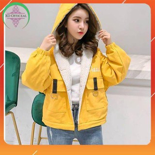 Áo khoác cho nữ,áo lot lông cừu chất vải kaki