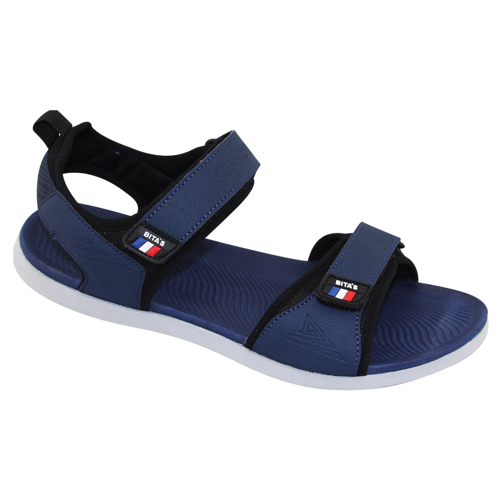 GIÀY SANDAL QUAI HẬU ĐẾ BẰNG HỌC SINH NAM BITA'S SPS.143 (ĐEN + XÁM + NAVY) - BITAS