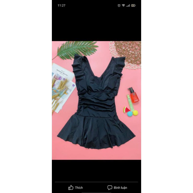 Bikini, Đồ Bơi Đi Biển Một Mảnh Thân Liền Tay Bèo Cổ Tim Váy Xoè NS06 | BigBuy360 - bigbuy360.vn