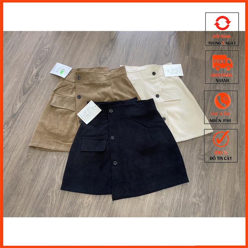 [QUATANG-KTYTT] Chân Váy Nhung Cạp Cao 3 cúc mới m908 | BigBuy360 - bigbuy360.vn