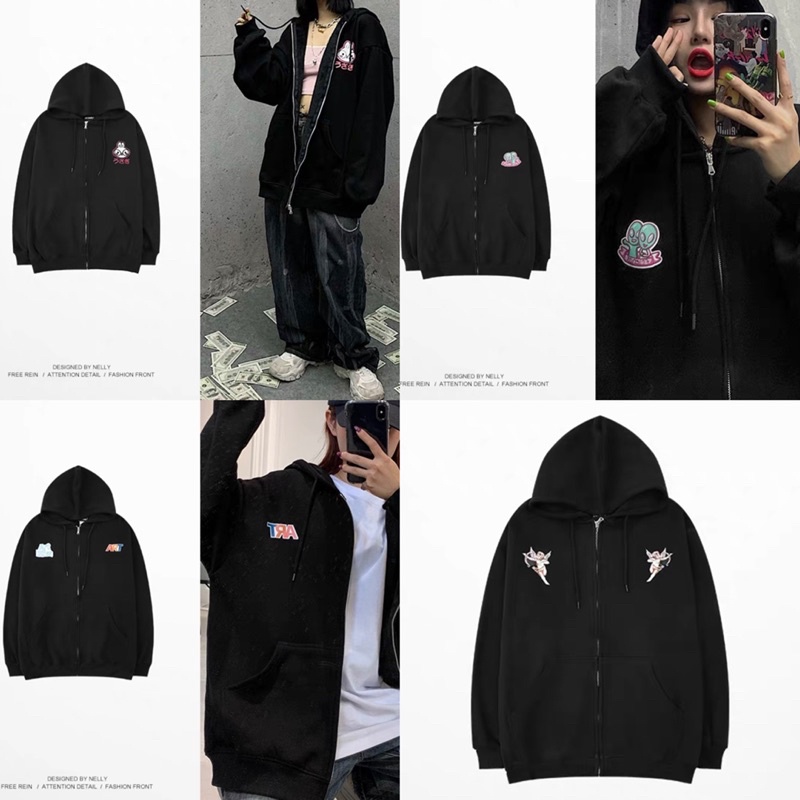 [CHÍNH HÃNG + DEAL SỐC] Áo Hoodie Zip nỉ bông basic NELLY cao cấp form rộng unisex nam nữ