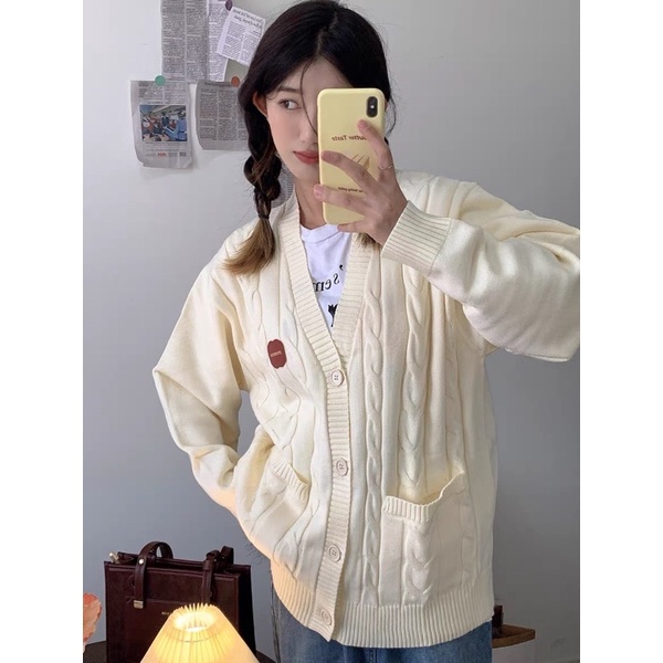 Áo khoác cardigan trơn bazic, áo khoác len cho mùa thu đông