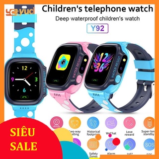 Đồng hồ thông minh định vị trẻ em Y92 - đồng hồ điện thoại, lắp sim nghe gọi, chống nước, bảo vệ trẻ nhỏ, BH 12 tháng
