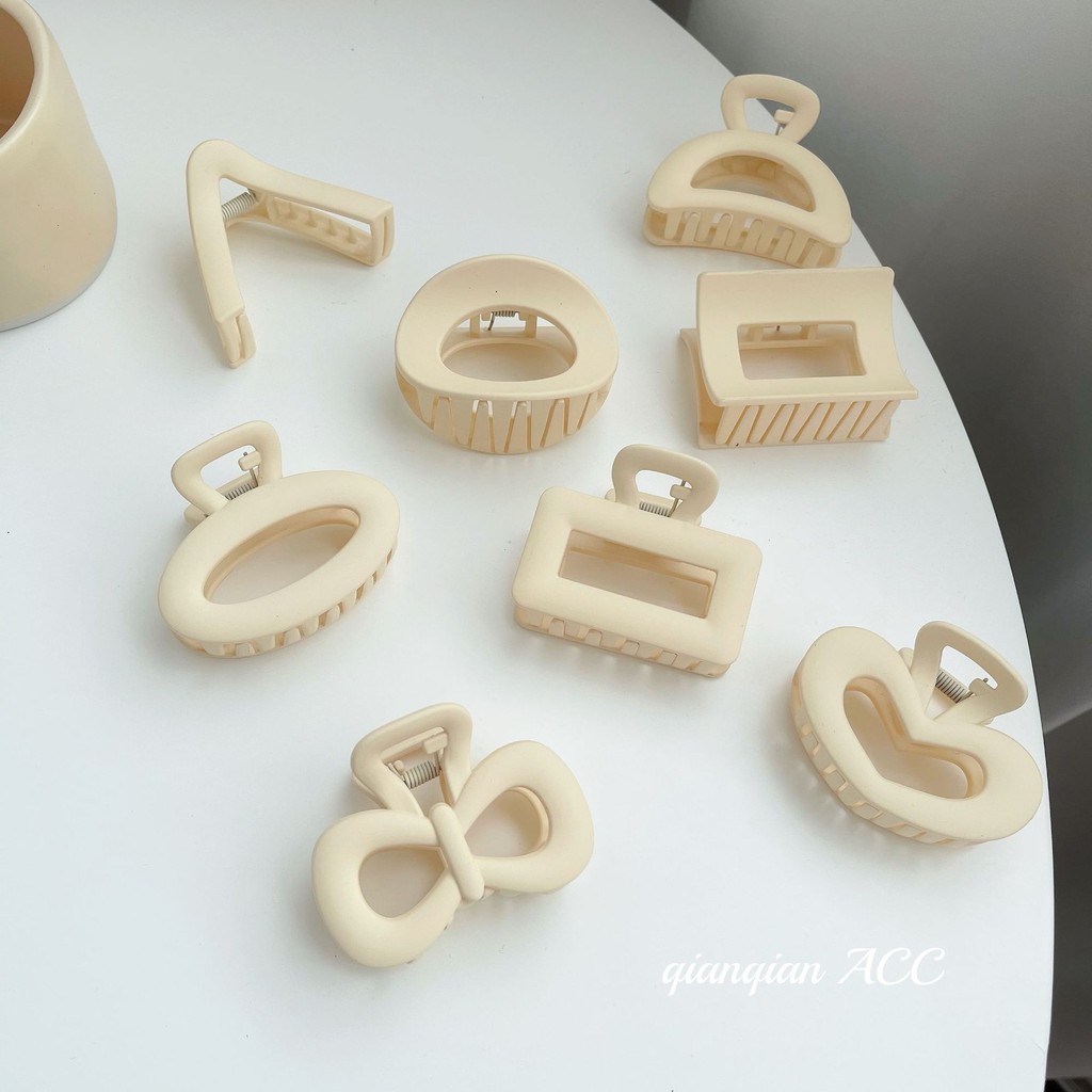 Kẹp Tóc Nhựa Hình Trái Tim / Nơ Màu Trắng Thời Trang Hàn Quốc Cho Nữ