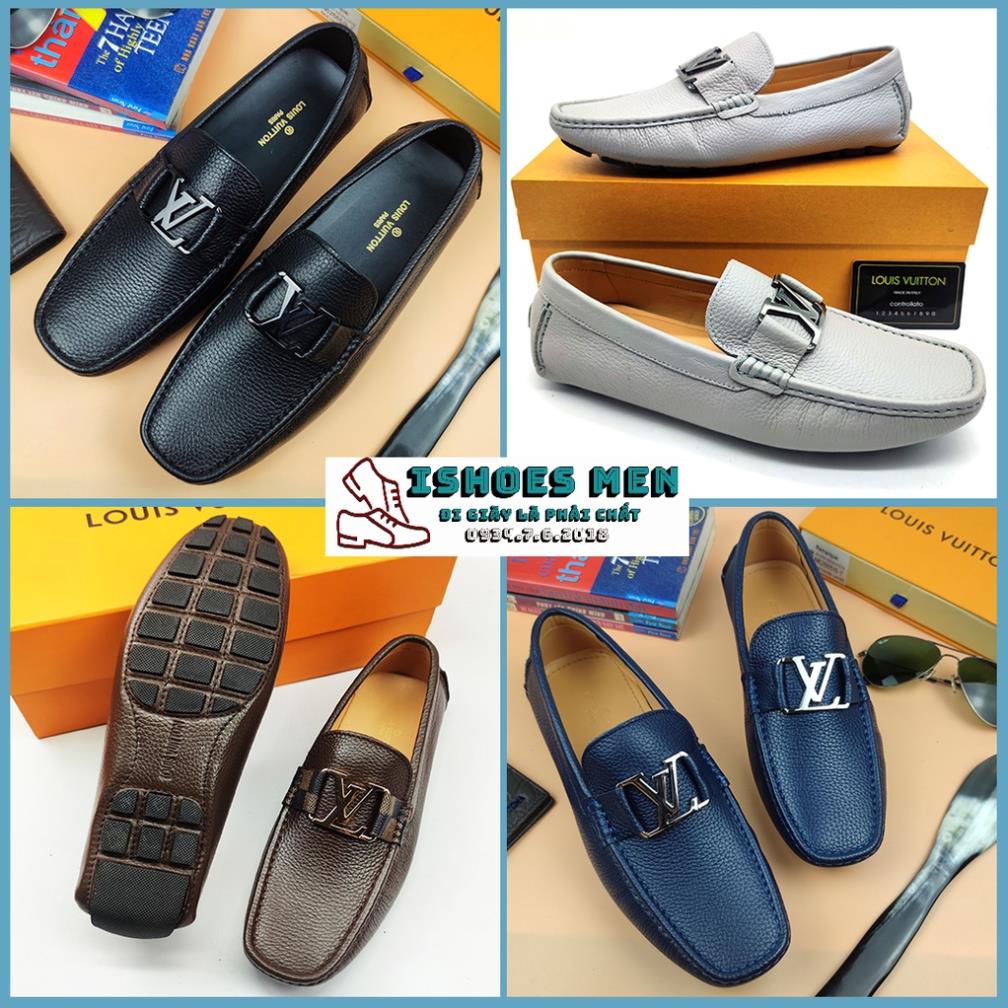 Giày lười da nam, Giầy Mọi Moca LV Nam Nhiều Màu Thời Trang Da Bò Xịn Chuẩn Form Cao cấp Bảo hành 1 năm 🍁