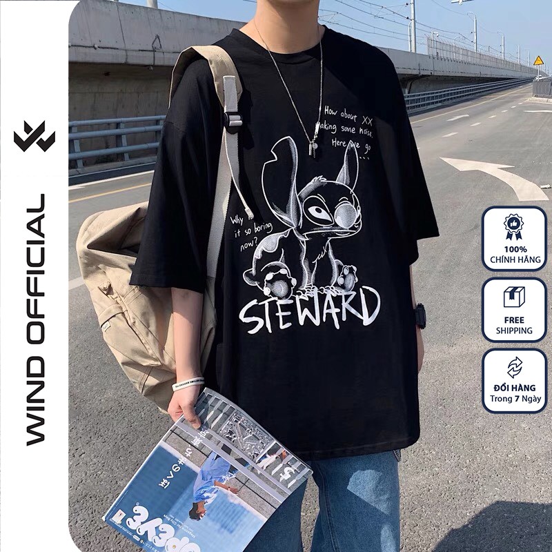 Áo thun tay lỡ Wind phông unisex form rộng STEWARD nam nữ oversize ulzzang | BigBuy360 - bigbuy360.vn