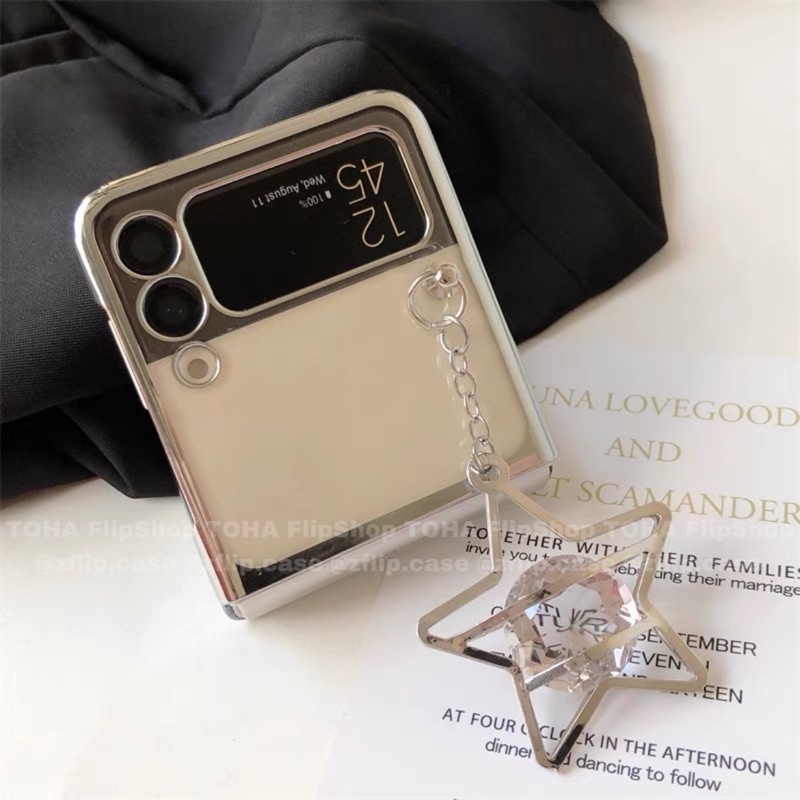 [CÓ SẴN] Ốp Samsung Z Flip 3 / Z Flip 4 điện bạc đính ngôi sao kim cươngZ Flip3 / ZFlip3 / Z Flip4/ ZFlip4