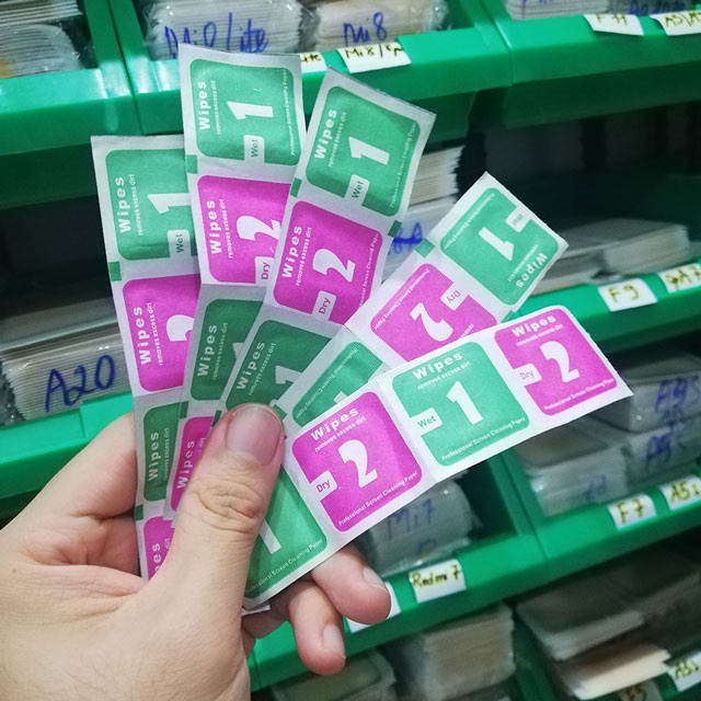 Giấy lau vệ sinh màn hình điện thoại, giấy lau bụi dán kính cường lực, 1 bộ 2 miếng khô và ướt GALA HOME