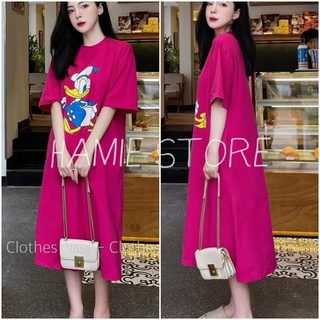 Váy suông nữ oversize bigsize nữ tay lỡ dáng dài qua gối HV133, váy ulzzang trẻ trung năng động