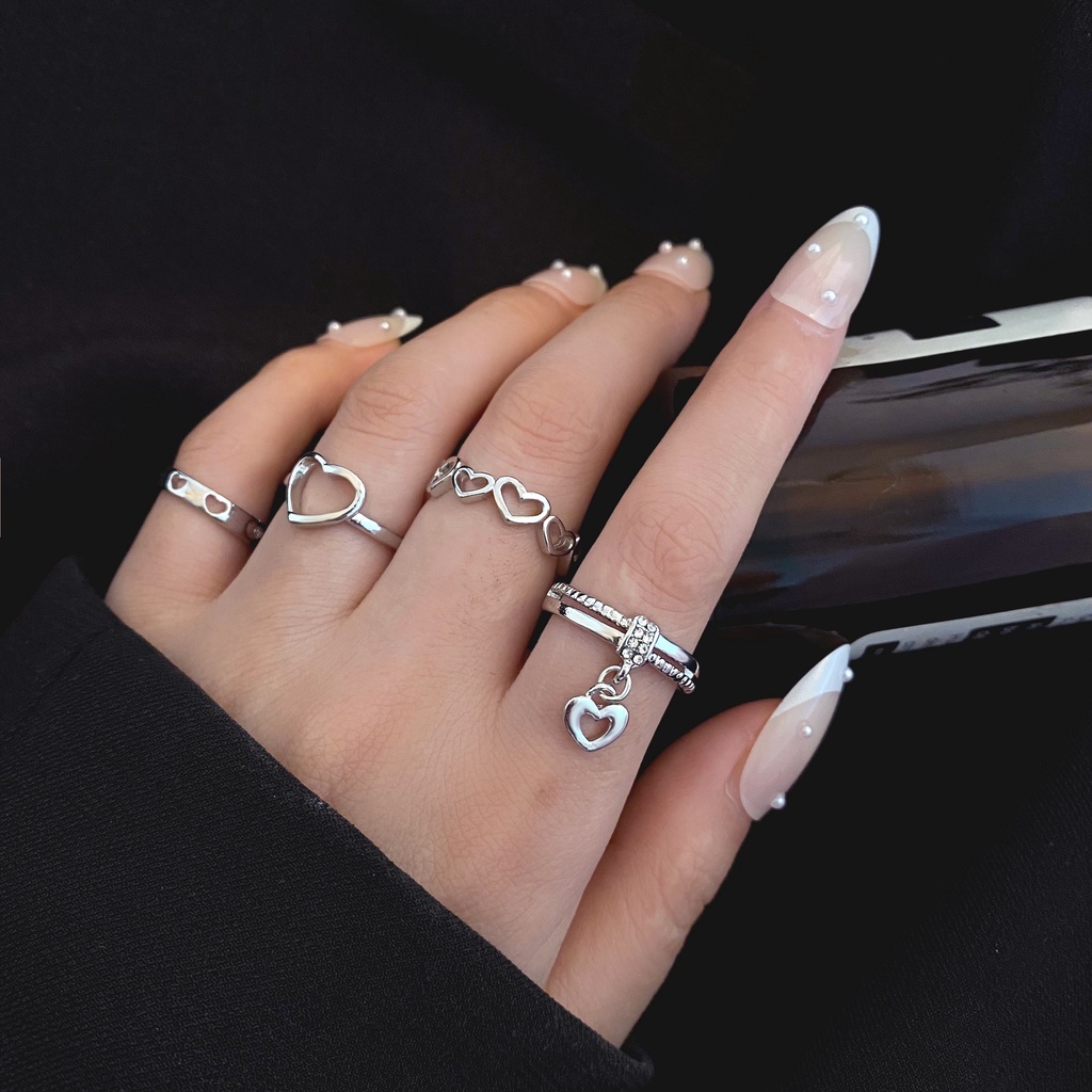 Set 4 Nhẫn Bạc Thời Trang Dành Cho Nữ