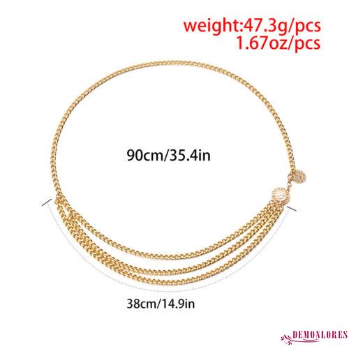 Thắt Lưng Kim Loại Nhiều Lớp Phối Tua Rua Thời Trang Dành Cho Nữ