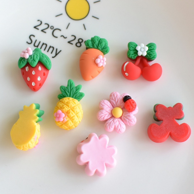 Sticker jibbitz gắn dép Crocs hình hoa quả cà rốt