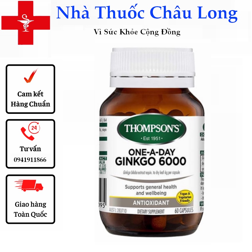 Bổ não tăng cường trí nhớ  Ginkgo Biloba 6000mg Thompson's