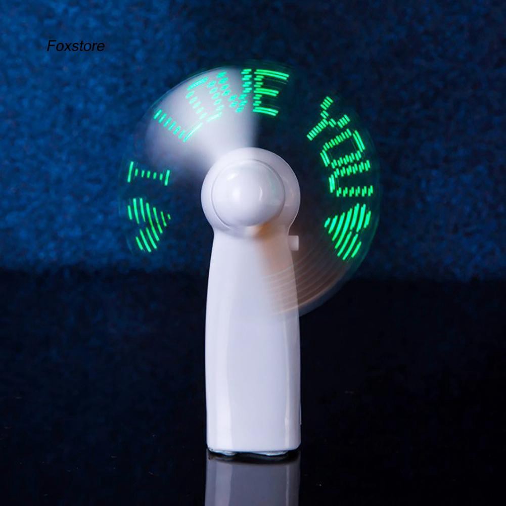 Quạt Điện Mini Cầm Tay Có Đèn Led Phát Sáng Lãng Mạn