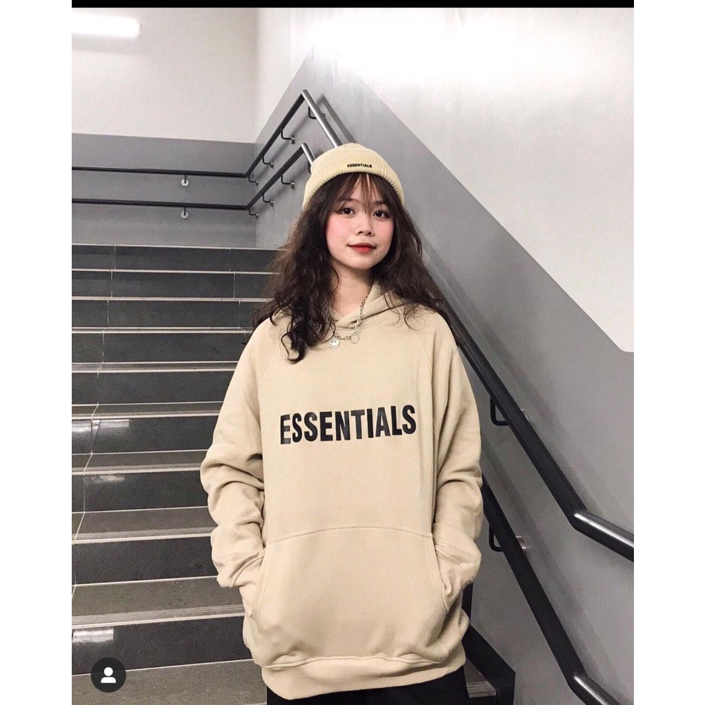 Áo Hoodie Essentials Nữ  🌸 Sweater nỉ form rộng tay bồng kiểu dáng vintage retro cá tính Ulzzang 🌸