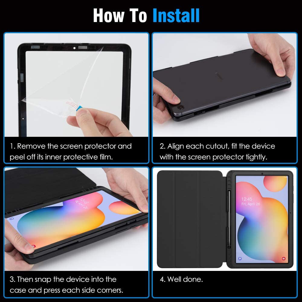 Ốp Máy Tính Bảng Siêu Mỏng Chống Sốc Kèm Ngăn Đựng Bút Cho Samsung Galaxy Tab S6 Lite 10.4 &quot;2020 Sm-P610 / P615