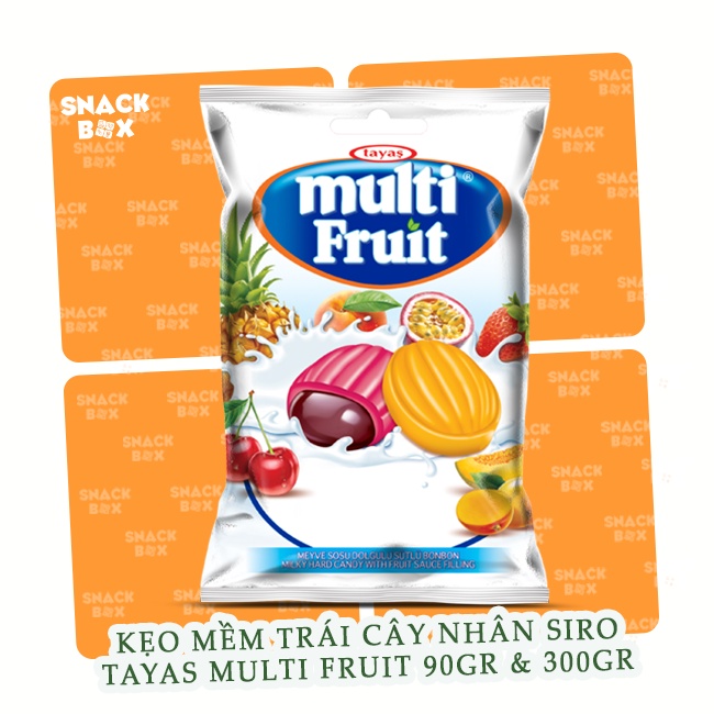 1 Gói Kẹo Trái Cây Hỗn Hợp Nhân Siro Tayas Multi Fruit 90gr & 300gr - Thổ Nhĩ Kỳ