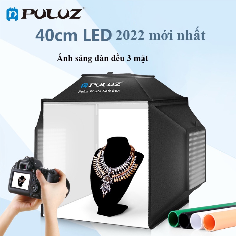 BOX CHỤP HÌNH SẢN PHẨM PULUZ CHÍNH HÃNG 40CM mới 2022 - HỘP CHỤP ẢNH CÓ BẢO HÀNH- CHỤP SIÊU SÁNG