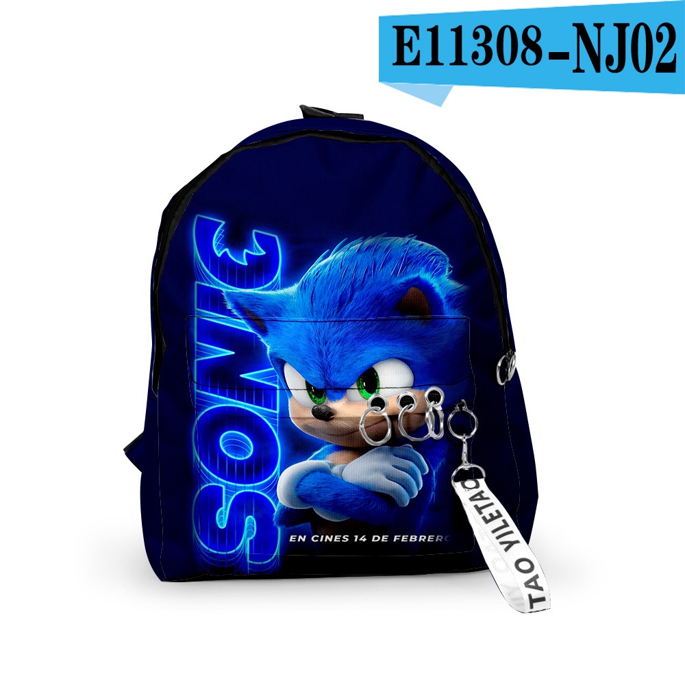 Ba Lô Đi Học/Du Lịch Cỡ Lớn In Hoạt Hình Sonic The Hedgehog Dễ Thương Cho Bé