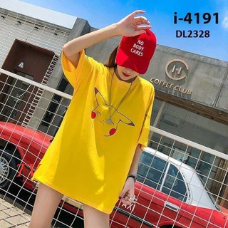 Áo thun unisex 🌸FREESHIP🌸 áo form rộng tay lỡ in hình PIKA màu vàng