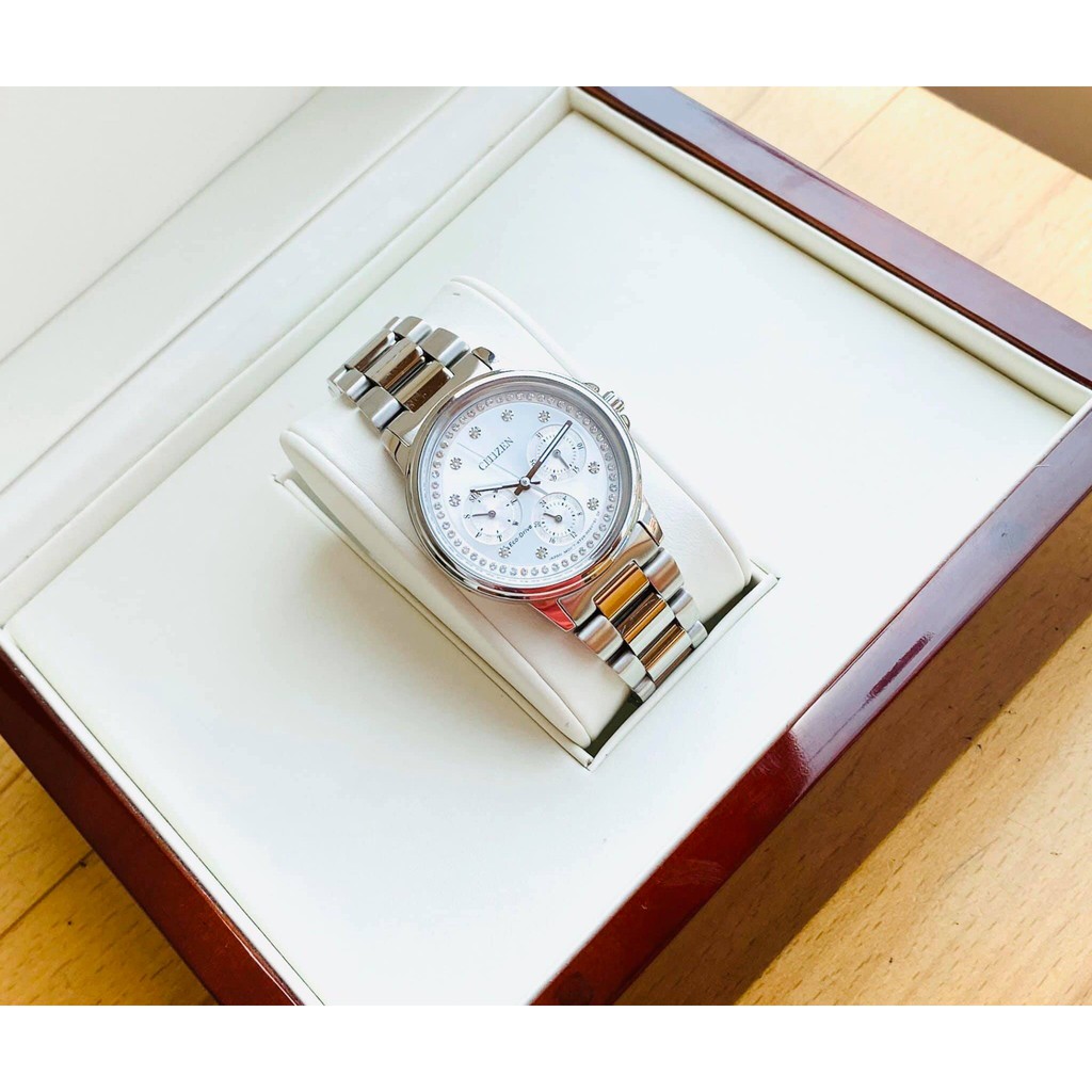 Đồng hồ Nữ Citizen Eco-Drive FD2040-57A - Trắng tinh khôi, óng ánh sang trọng cho chị em