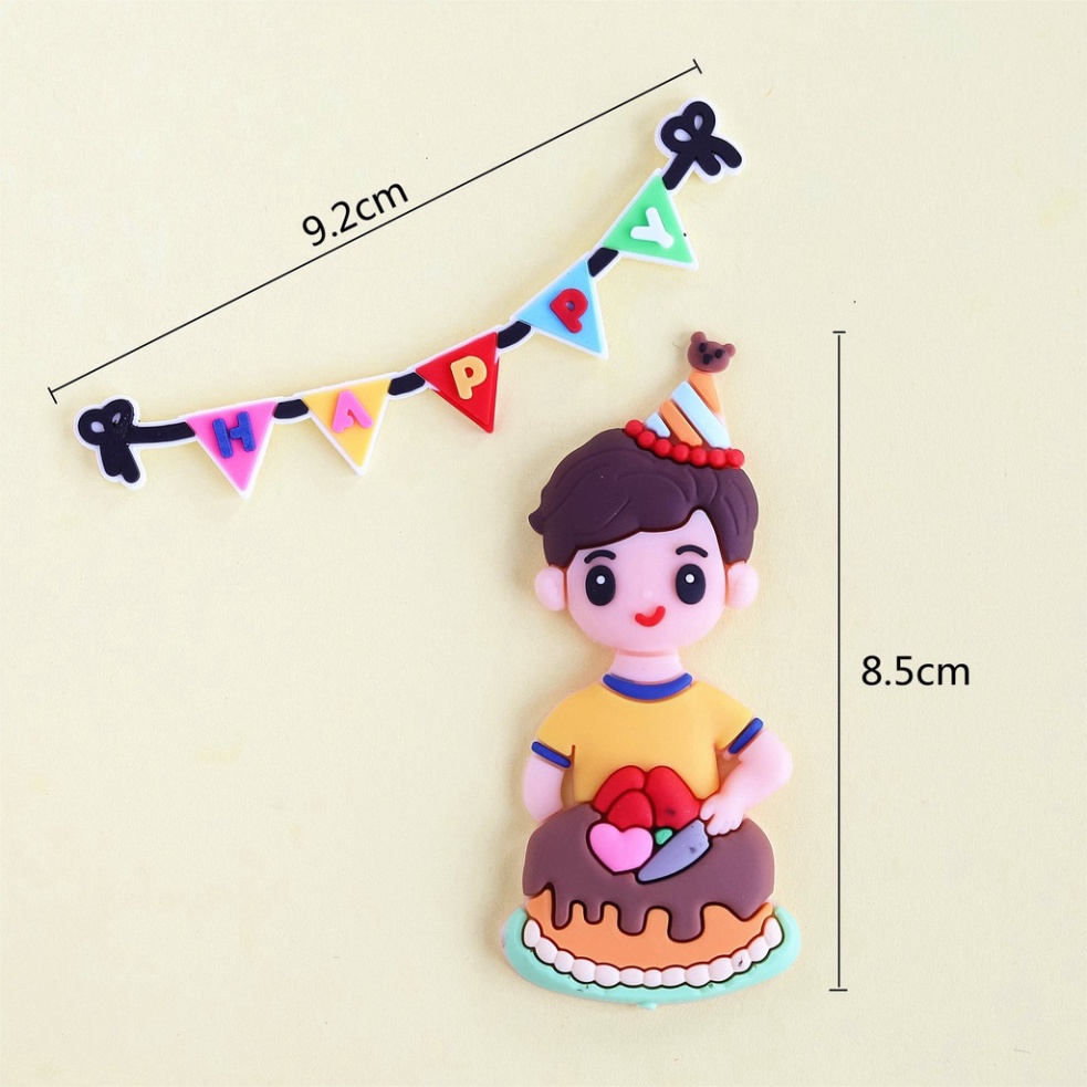 thẻ cắm trang trí bánh kem [FREESHIP❤️] que cắm nhựa dẻo bé chúc mừng sinh nhật