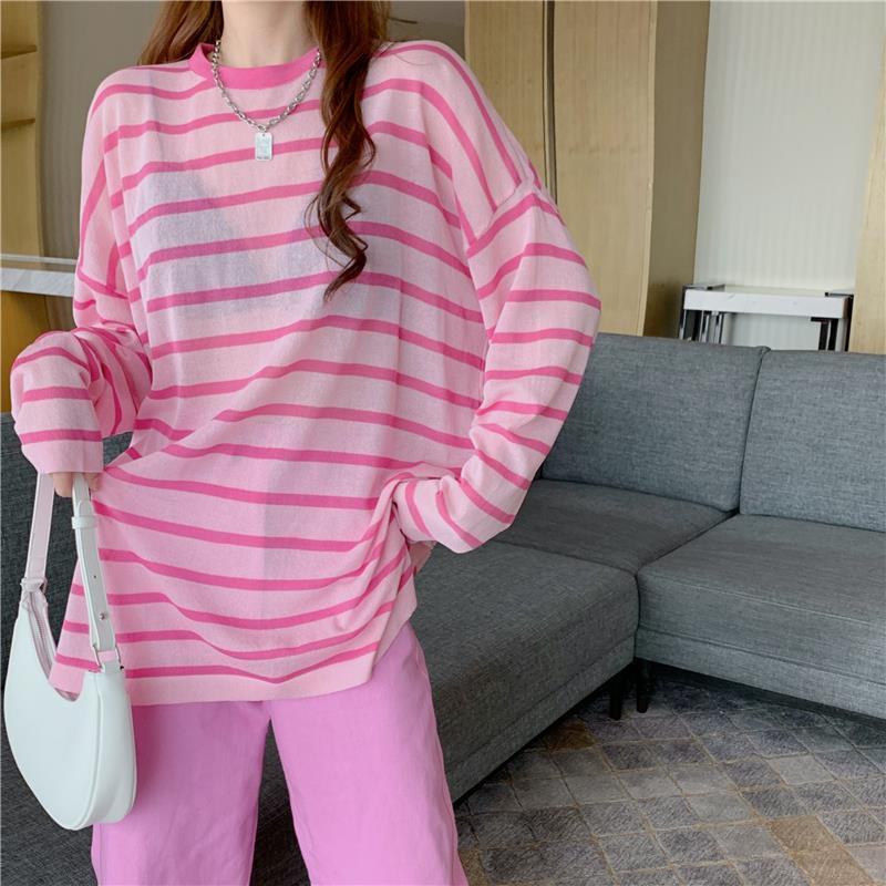 Áo Thun Sọc Tay Dài Thời Trang Cho Nữ
