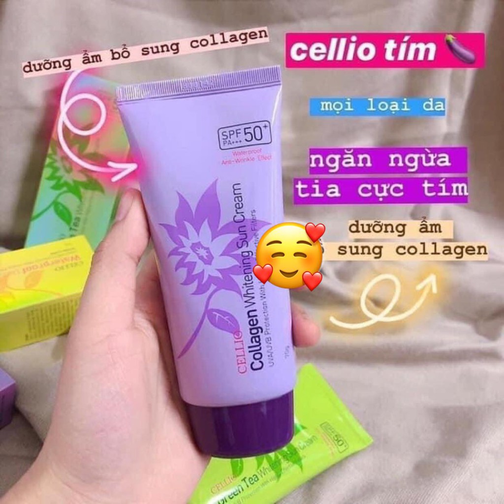 Kem chống nắng Cellio Collagen Whitening Sun Cream SPF50 PA+++.