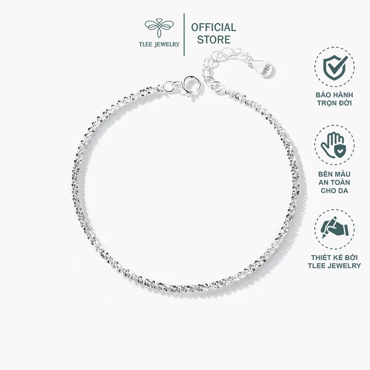 Lắc chân bạc TLEE dây xù lấp lánh TleeJewelry LC0104