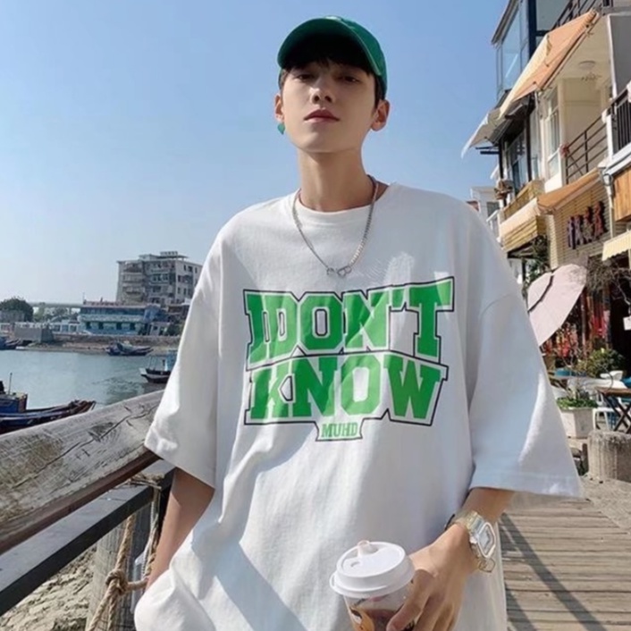 Áo Thun Tay Ngắn In Chữ Thời Trang Dành Cho Nam Áo Phông Nửa Tay đơn Giản Màu Xanh Lá Cây