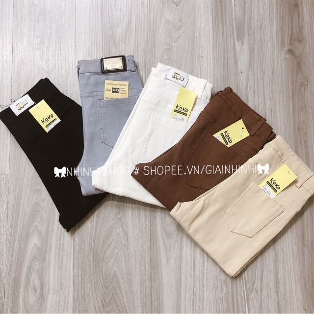 [Mã SKAMFSW175 giảm 10K đơn 50K] Quần skinny giả bò siêu co dãn lên dáng auto đẹp trơn và rách gối CS1650 - NhiNhi Shop