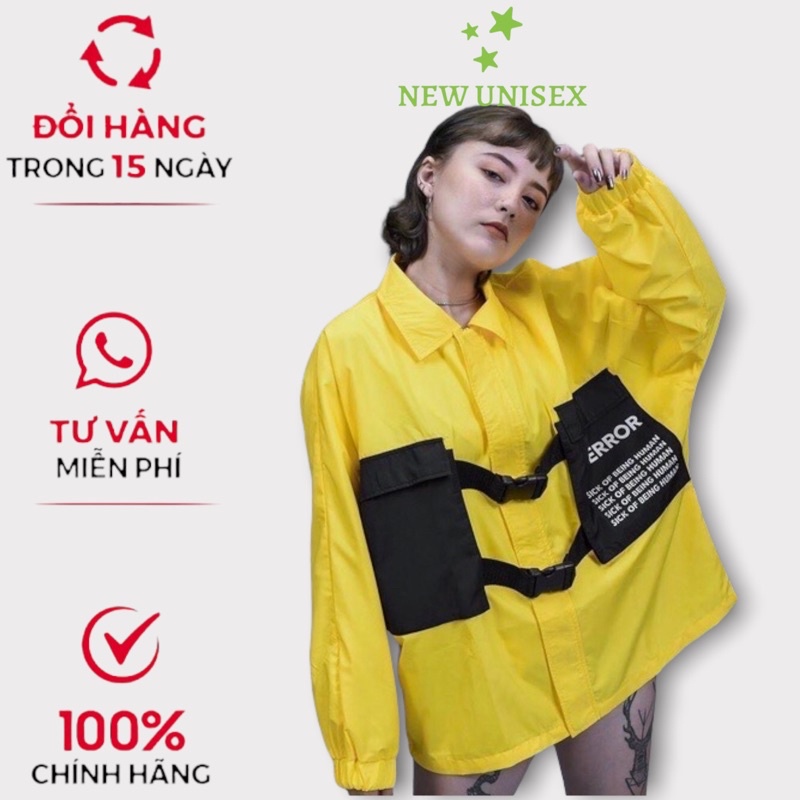 Áo khoác JACKET NAM NỮ VÀNG ĐEN  UNISEX tp [NewUnisex]