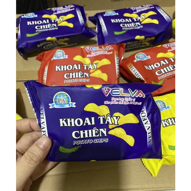 COMBO 30 GÓI BÁNH SNACK KHOAI TÂY CHIÊN VELVA FOOD