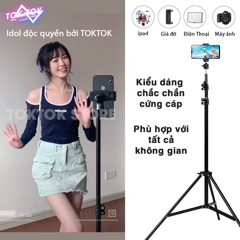 Gậy chụp ảnh điện thoại 3 chân hợp kim thép xoay 360 độ chống rung quay video,live stream ,xem phim chống mõi