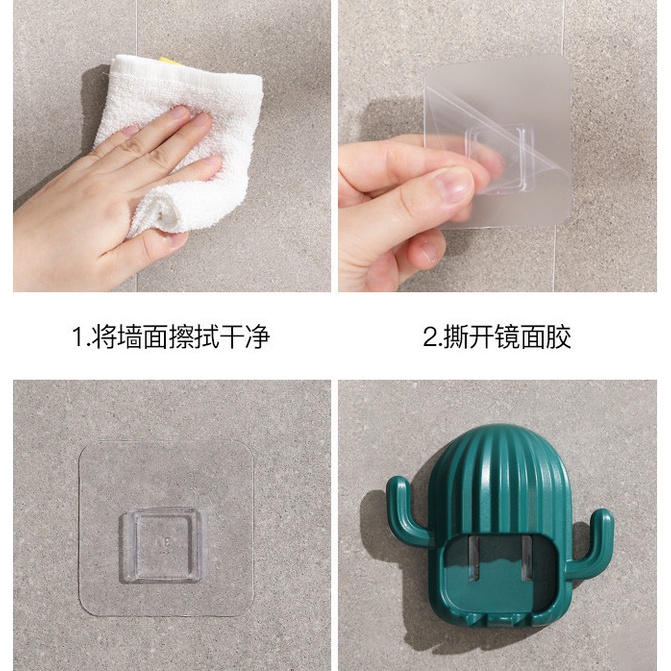 PVN32348 Giá Để Bàn Chải Đánh Răng Đa Năng Hình Cây Xương Rồng Đáng Yêu T2