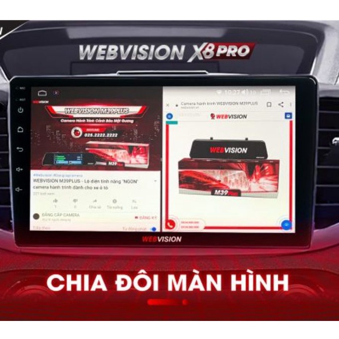 Màn hình DVD android cho ô tô, Webvision DVD X8pro, điều khiển bằng giọng nói, ROM 64GB | BigBuy360 - bigbuy360.vn