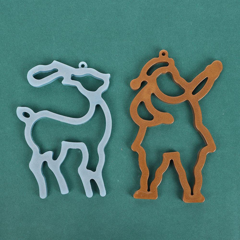 ZAIJIE24 Khuôn Silicone Làm Mặt Dây Chuyền Trang Trí Cây Thông Giáng Sinh DIY