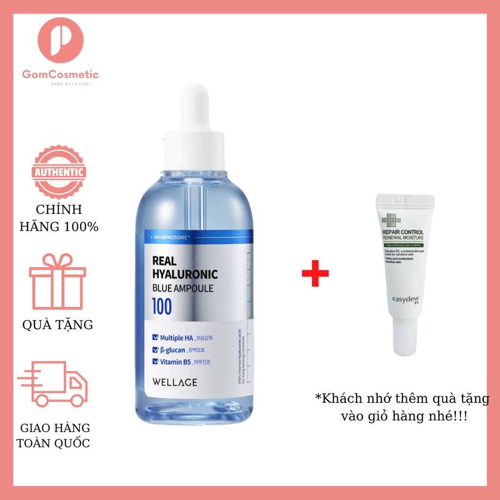 Tinh Chất Cấp Ẩm Làm Dịu Da B5 Chuyên Nghiệp Wellage Real Hyaluronic Blue 100ml