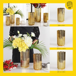 HOTDEAL⚡ Lọ hoa Helios bình gốm mạ vàng trang trí nhà cửa cao cấp