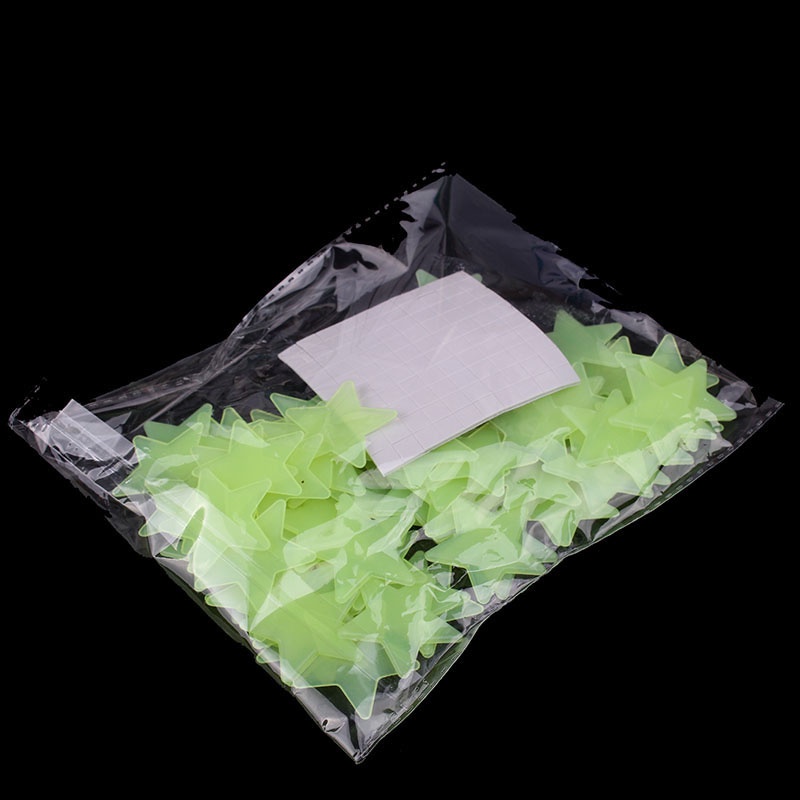 Bộ 50 miếng dán hình ngôi sao 3D dạ quang trang trí phòng ngủ cho bé