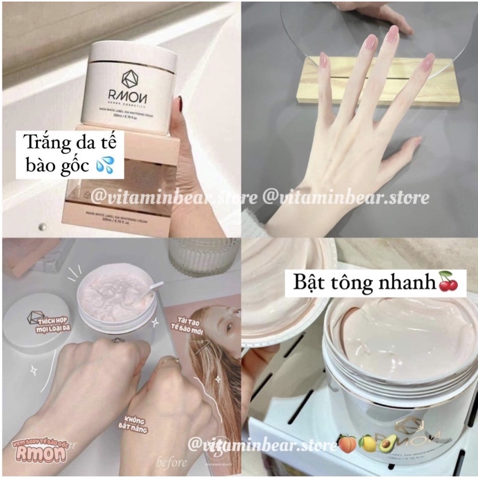 Kem dưỡng trắng body tế bào gốc Rmon Derma Trắng bật tông