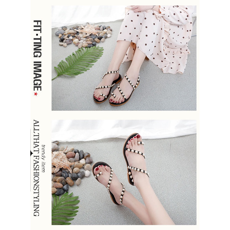 Giày Sandal Đế Phẳng Mùa Hè Phong Cách Hàn Quốc Mới 2022