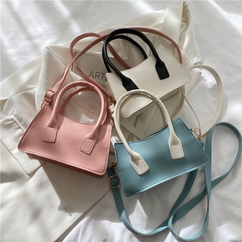 Túi Xách Đeo Vai Hình Vuông Cỡ Nhỏ Phối Dây Đeo Sợi Xích Thời Trang Cho Nữ