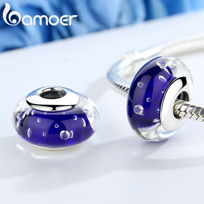 Hạt tròn Bamoer SCZ025 bằng bạc 925 trang trí vòng đeo tay