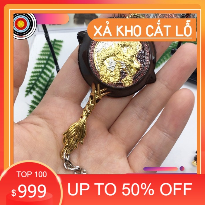 [CHẤT] Móc khoá Chảo Skin Dragon Gold độc đáo dài 8cm mô phỏng giống thật - Móc khoá pubg kim loại cao cấp
