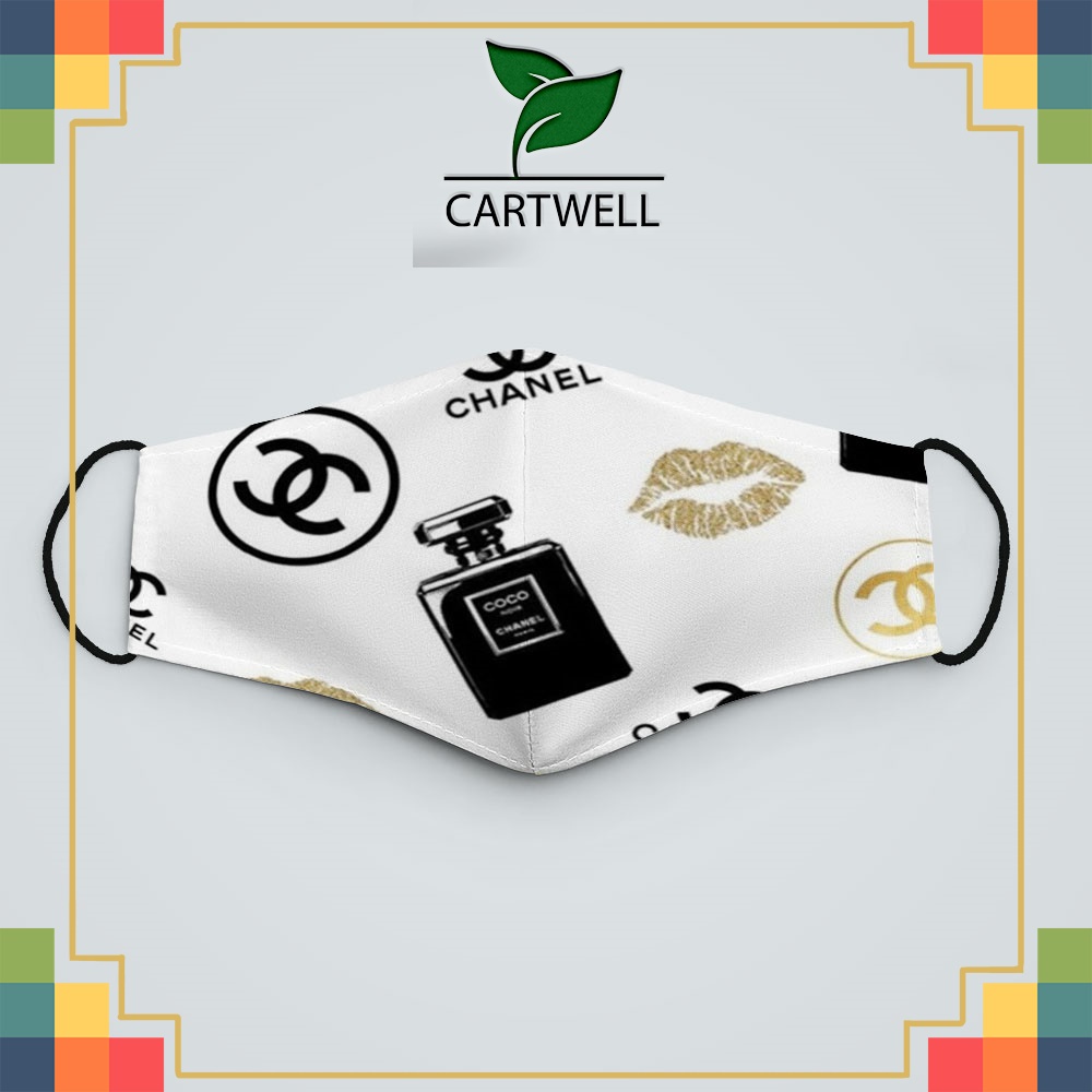 Khẩu trang nam nữ đẹp C.h.a.n.e.l_599 CARTWELL vải poly cotton 100% ngăn bụi kháng khuẩn bảo vệ toàn diện