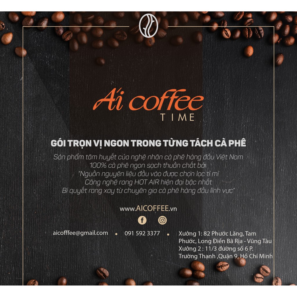 Cà Phê Rang Xay Nguyên Chất Gu Việt - [Ái Coffee] - Gói 500gr Tỉ Lệ 80/20 Hạt Robusta/Arabica | BigBuy360 - bigbuy360.vn