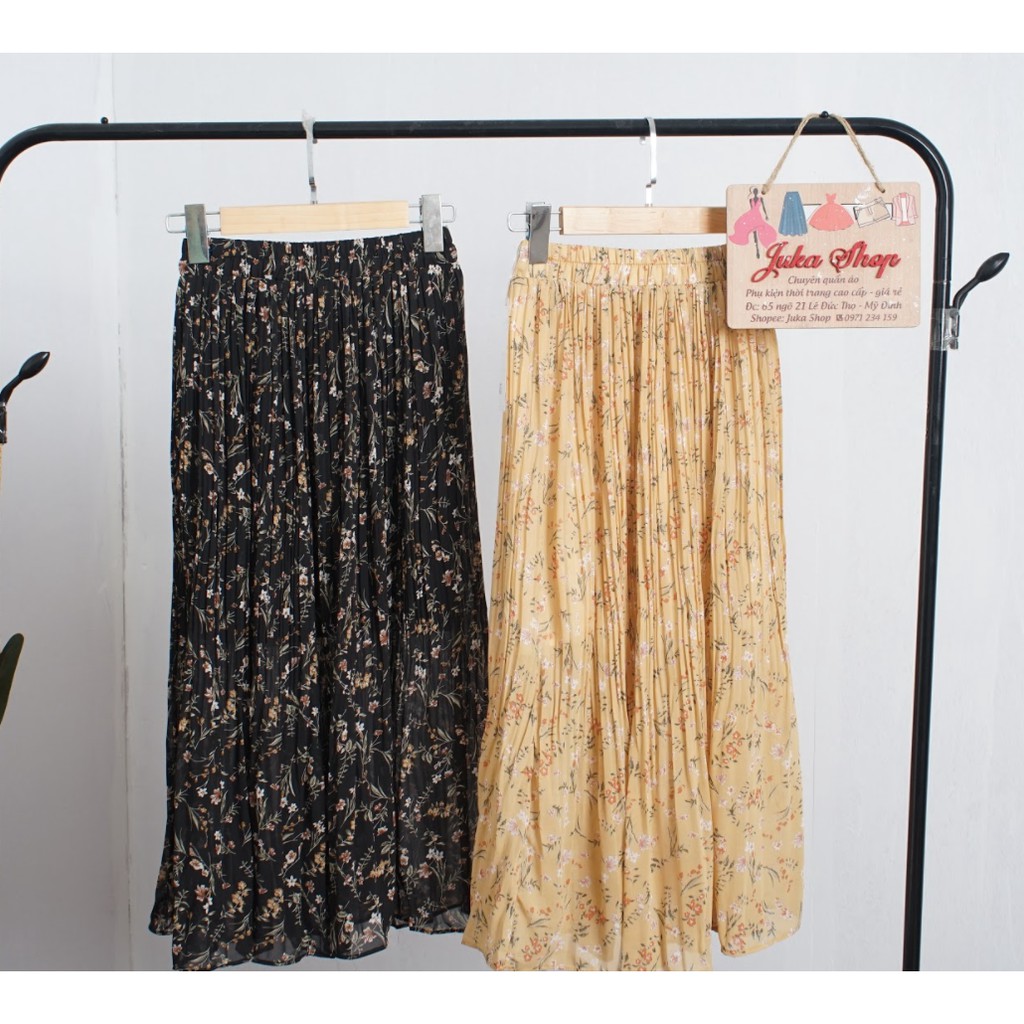 [ẢNH THẬT SAU] Chân Váy Dài Hoa Nhí Xếp Ly Vintage Nhiều Màu Siêu Xinh | WebRaoVat - webraovat.net.vn